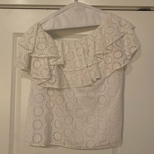 Lilly Pulitzer eyelet one shoulder top